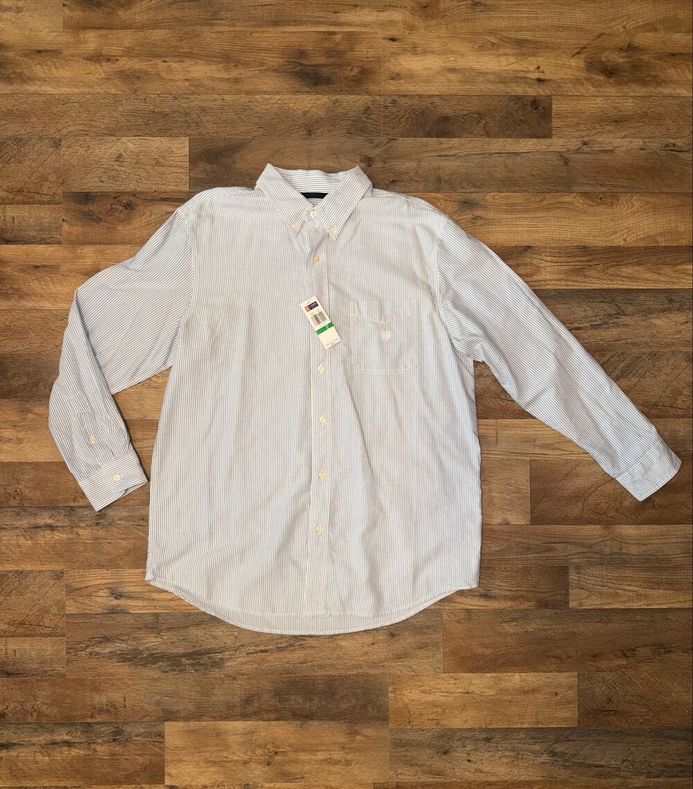 Chaps men’s New long sleeve striped button shirt